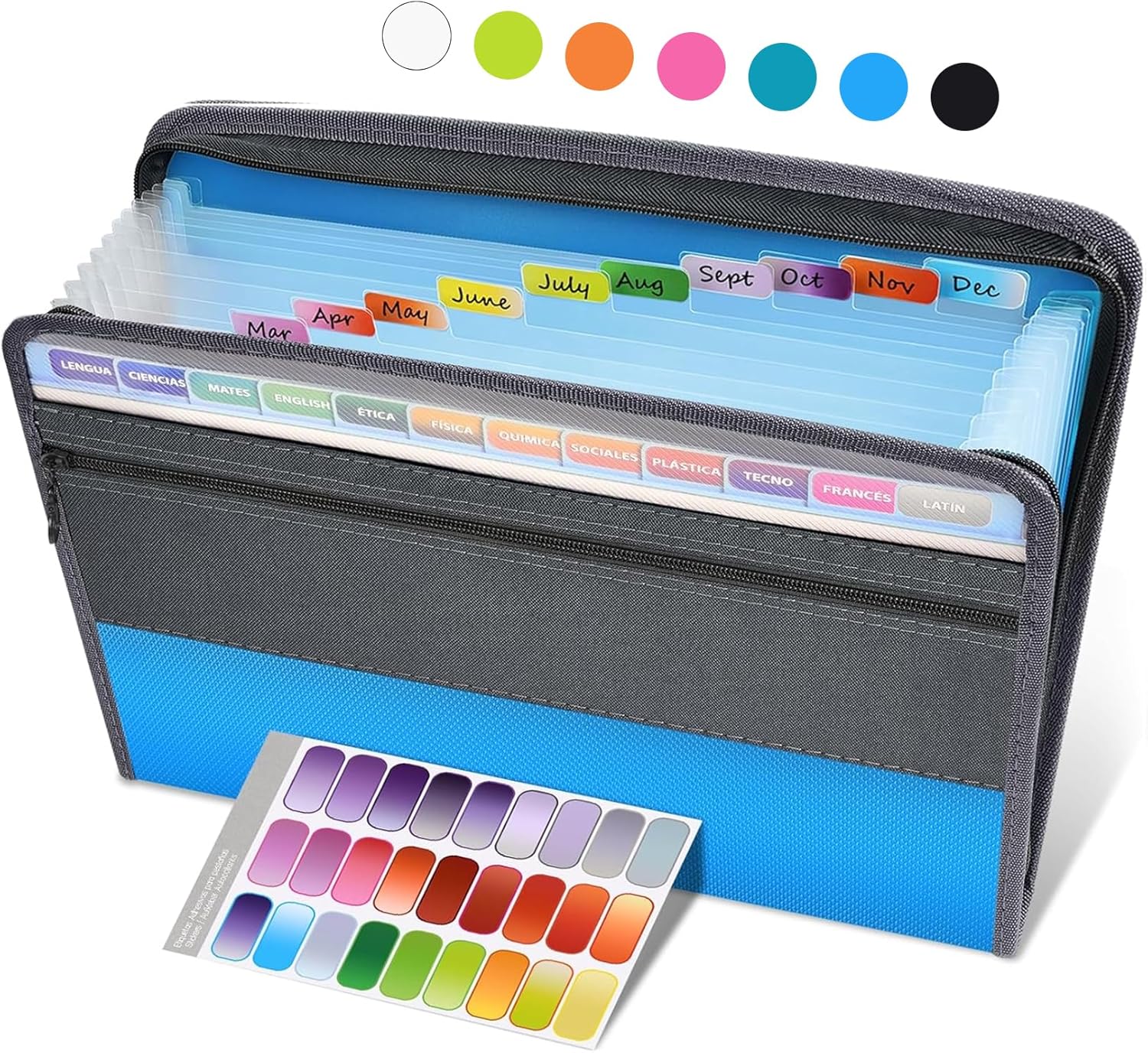  File Organizer with Safe Zipper 12 Pocket 