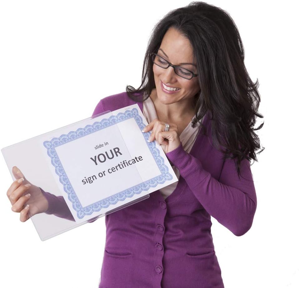 DocU-Sleeves 8.5x11   backings to Hang & Display | Perfect Clear Plastic Document Protector & Certificate Frame