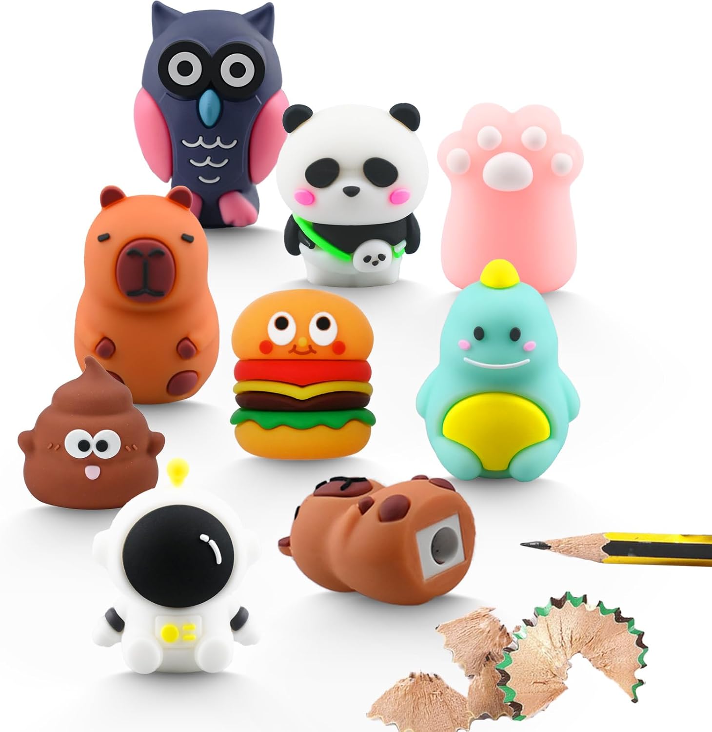  Small  cartoon Manual Pencil Sharpener with Lid for Kids School