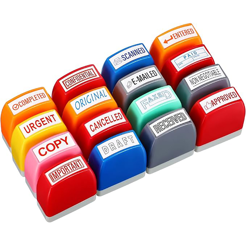 Office Stamp Set Message Self Inking Rubber Stamp Set for Office Stamps