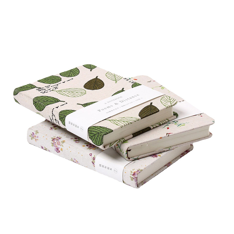 Fancy Hardcover Gift Journal Diary Cloth Linen Fabric  Notebook