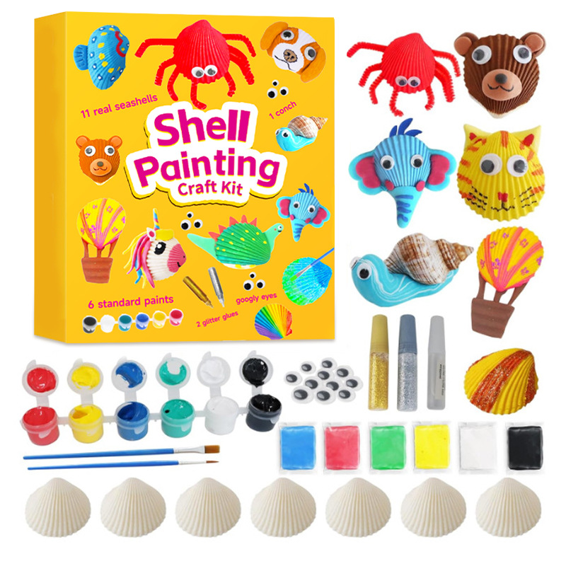 Sea Shell Painting Kit for Kids: Art Craft Toy Gift for Toddler Boy Girl Ages