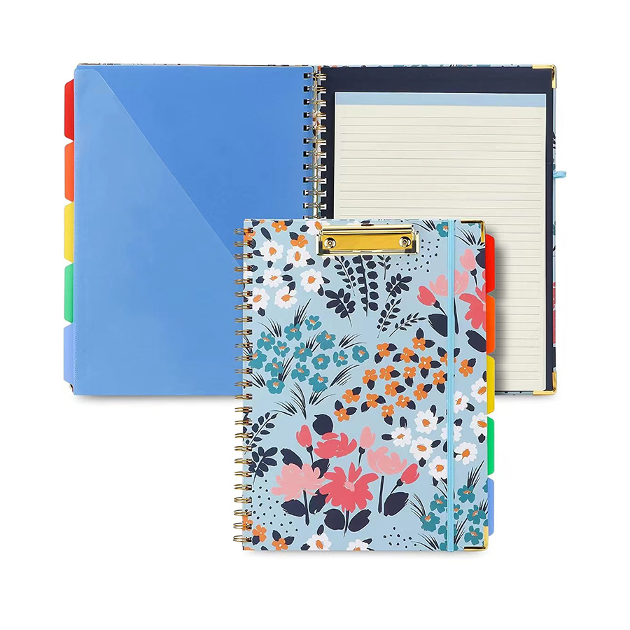 Spiral Clipboards Folio with Refillable Lined Notepad