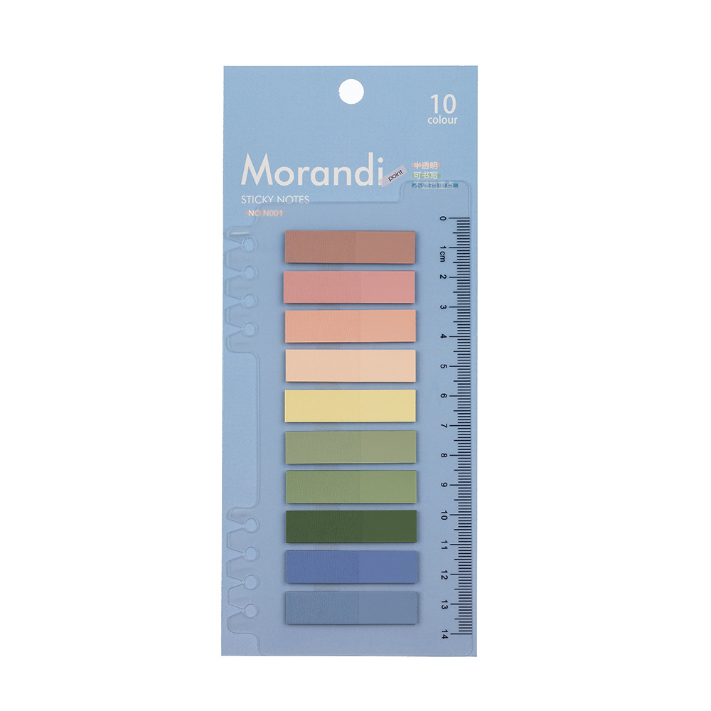 Transparent sticky note index stickers in Morandi colors