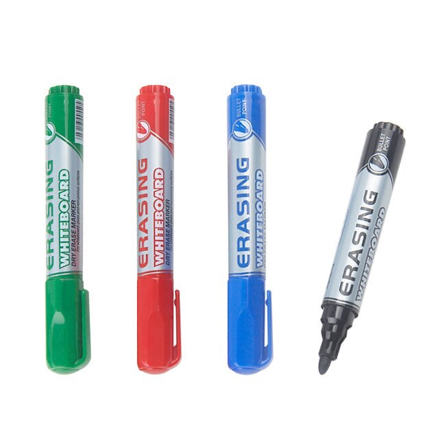Classic 4-color black, blue, red, and green large-capacity erasable water-based whiteboard marker