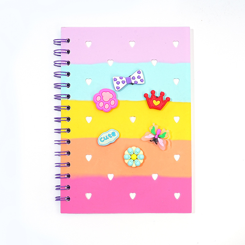 A5 girls soft cover silicone journal notebook with holes for DIY charms