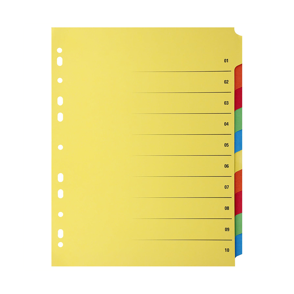 Folder Register for A4  Extra-Wide Binder Divider Sheets for A4 Punched Pockets