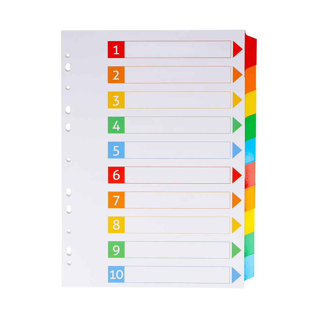 Index tabs for A4 folders Divider Sheets for A4 folders Organiser with Euro Hole Punch