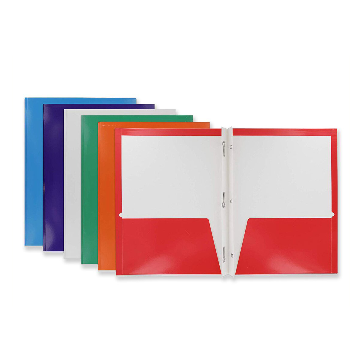  Glossy Laminated 2-Pocket Folders With 3 Prongs