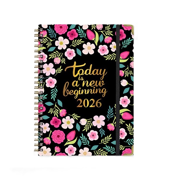 2026 planner notebook, A5 spiral diary, 365-day work notebook, English planner
