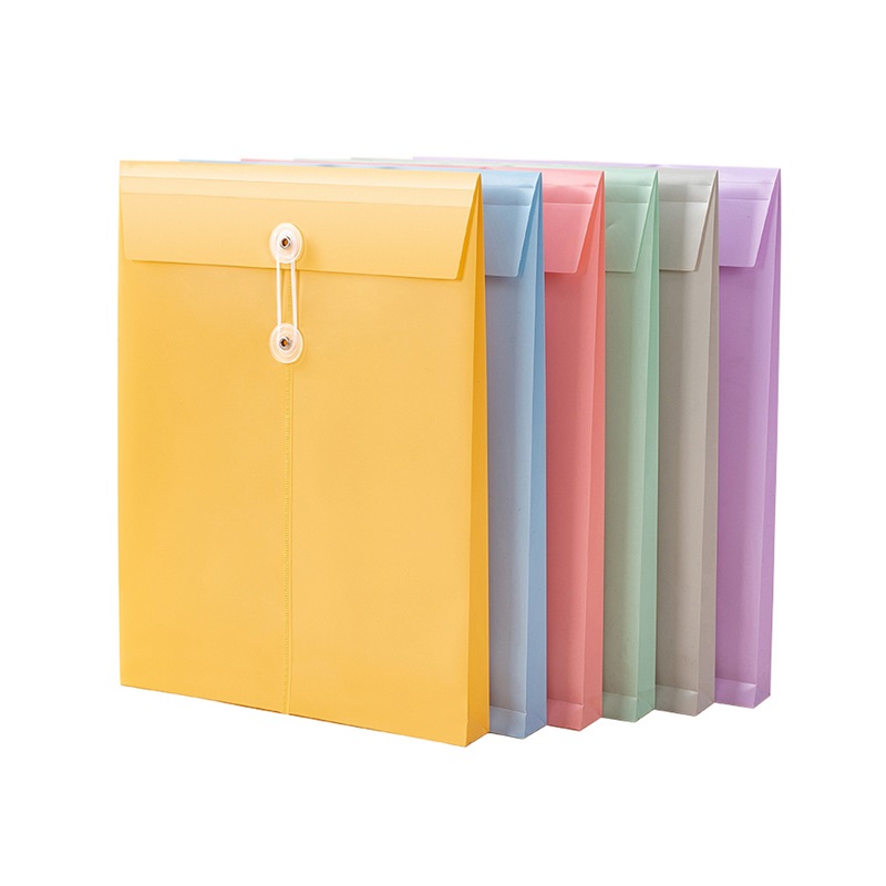A4 document bag with rope wrapping, large-capacity contract bag, office PP document bag, file bag