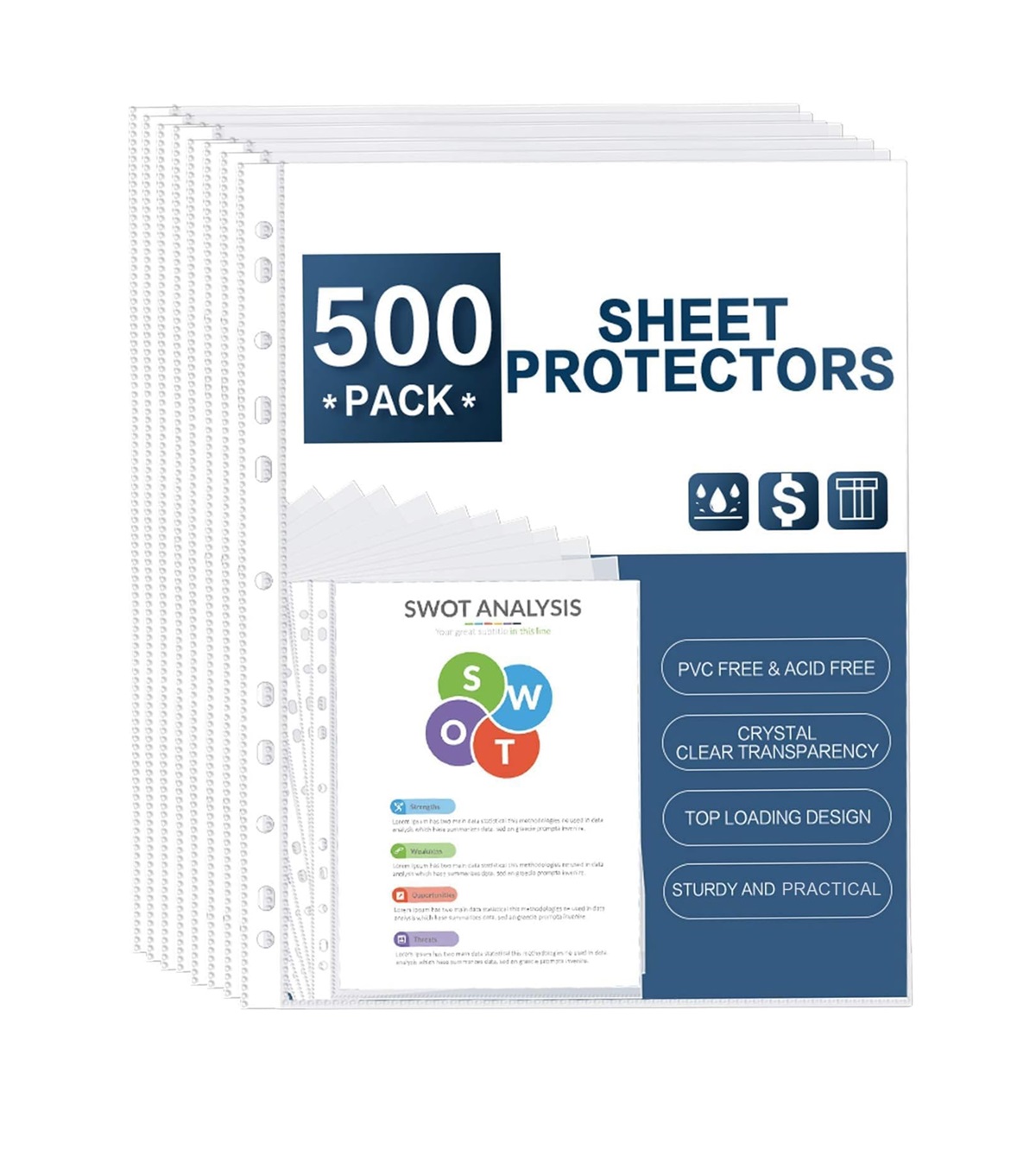  11-hole design A4 Clear Document Folder, Waterproof Case Transparent Document Bag Paper Holder 
