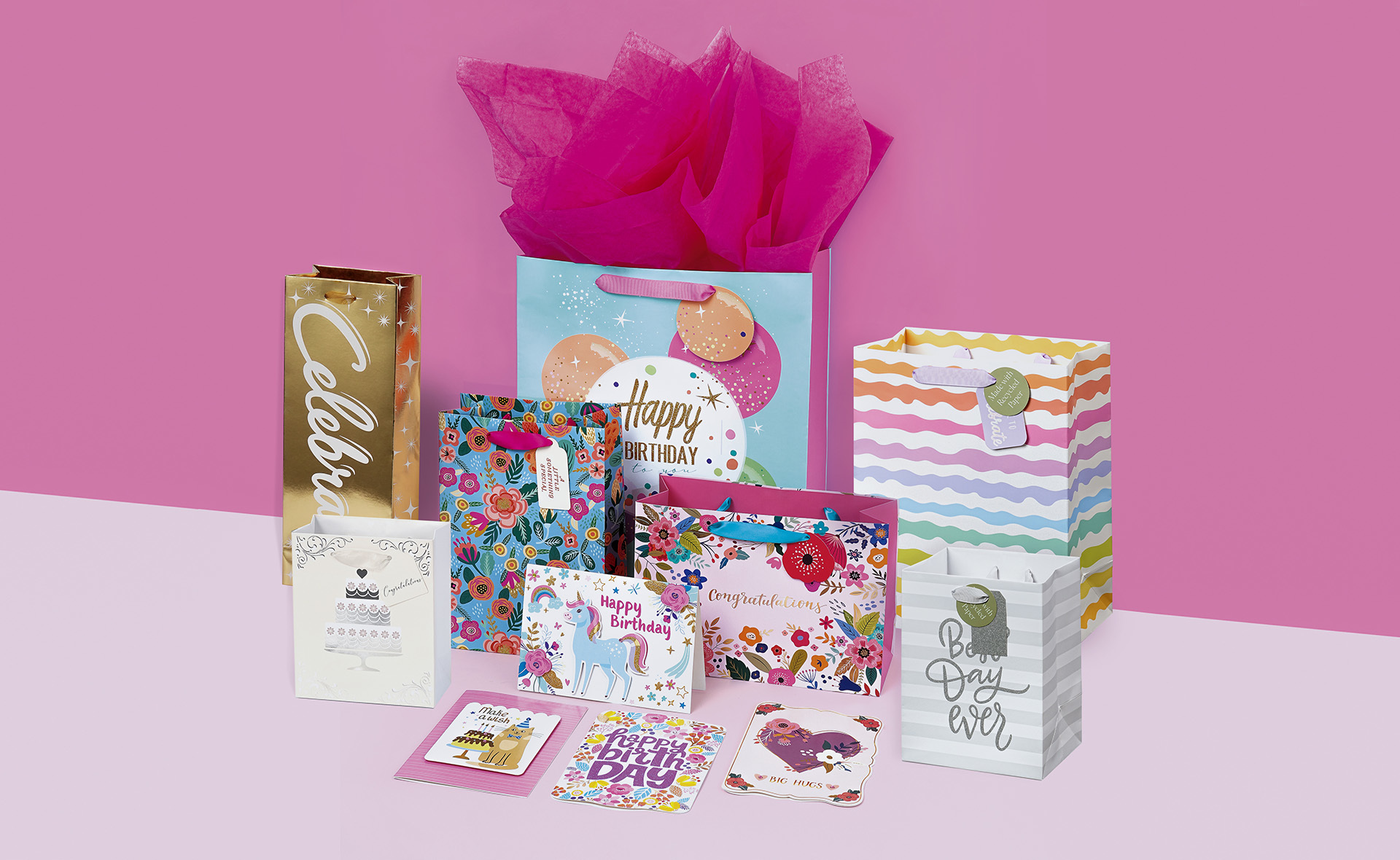 Celebrations of gift bag and Greeting cards