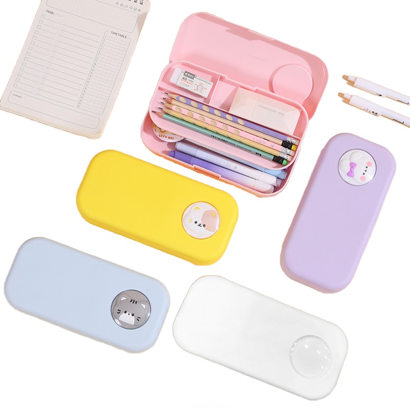 Cute pencil case for students Double-layer pencil box