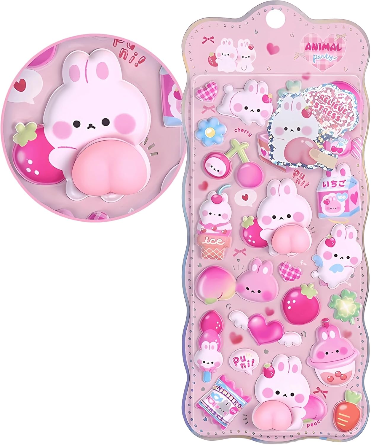 Cute Puffy Stickers Kawaii 3D Bubble Foam Sticker