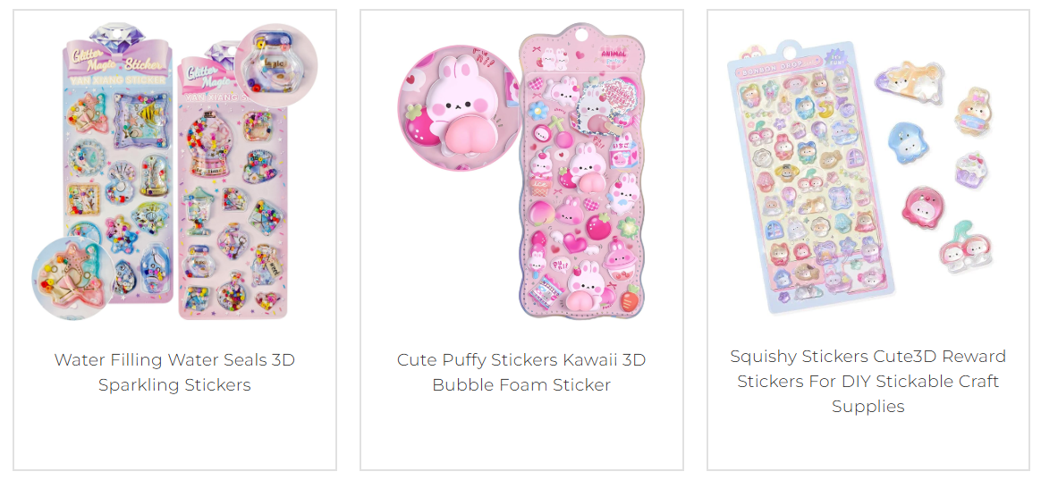 Innovative 3D, Bubble, and Water Stickers