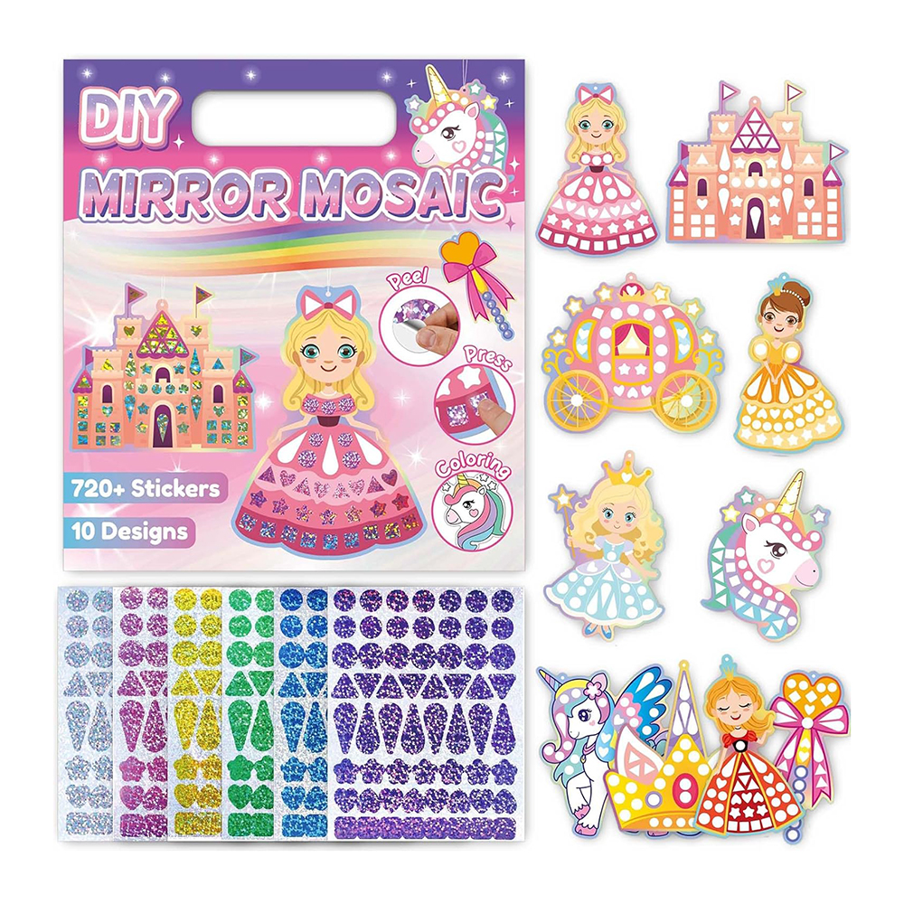 DIY Mosaic Stickers for Kids Princess & Unicorn Art Craft Kit