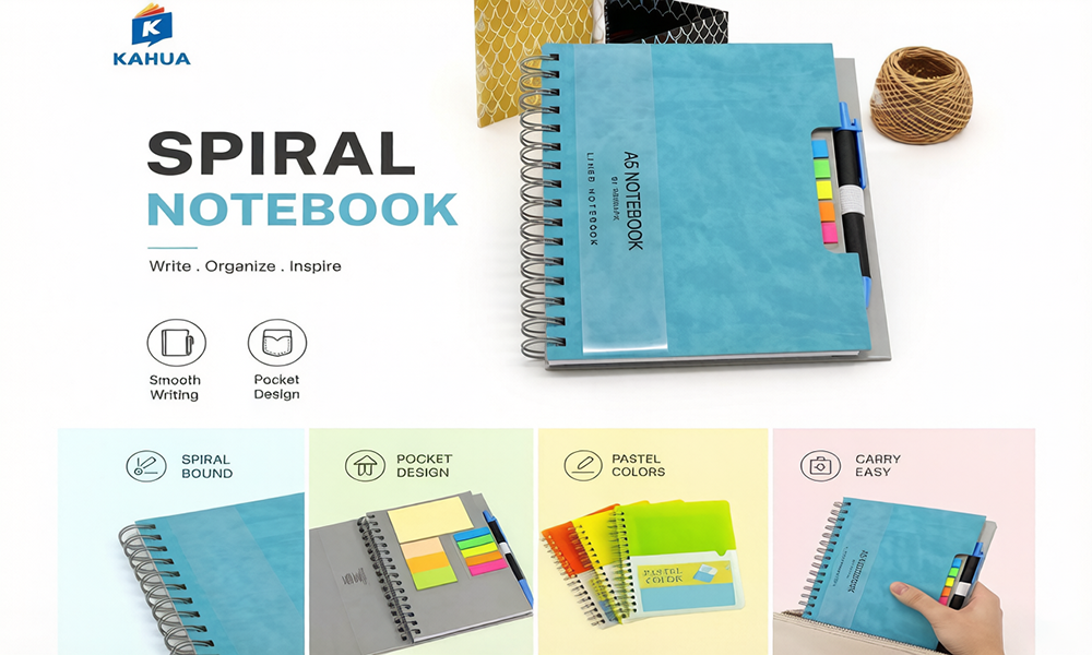 Elevate your note-taking experience with the  Spiral Notebook
